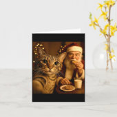 Grappige Kerstkat Selfie Met Sinterklaas Meme M Kaart (Gele Bloem)