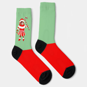 Grappige Kerstkat Sokken