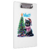 Grappige Kerstkat Wat met Boom Sticker Klembord (Rechts)