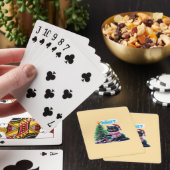 Grappige Kerstkat Wat met Boom Sticker Pokerkaarten (Insitu)