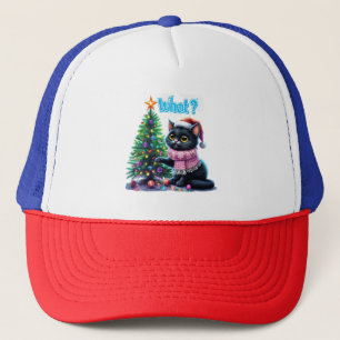 Grappige Kerstkat Wat met Boom Sticker Trucker Pet