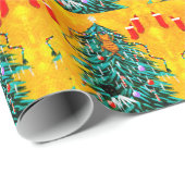 Grappige Kerstkatten Boom Creationarts Cadeaupapier (Rol Hoek)