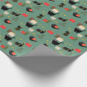 Grappige Kerstkatten Cadeaupapier (Hoek)