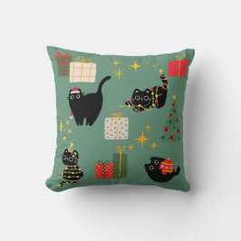 Grappige Kerstkatten Kussen