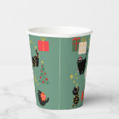 Grappige Kerstkatten Papieren Bekers (Rechts)