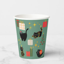 Grappige Kerstkatten Papieren Bekers