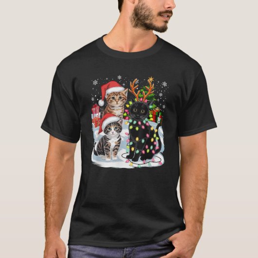 Grappige Kerstkatten Sinterklaas Petten Xmas Cheer T-shirt (Voorkant)
