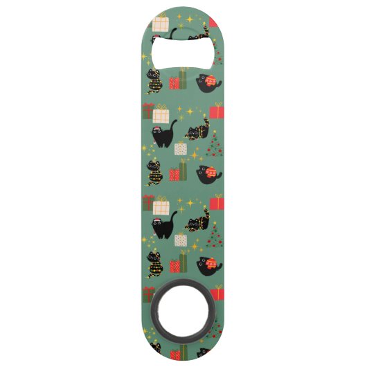 Grappige Kerstkatten Speed Flessenopener (Voorkant)