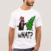 Grappige Kerstkattenboomontwerp T-shirt (Voorkant)