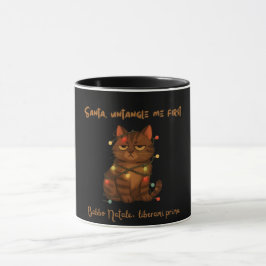 Grappige Kerstkattenmok – Santa, ontwar me eerst Mok