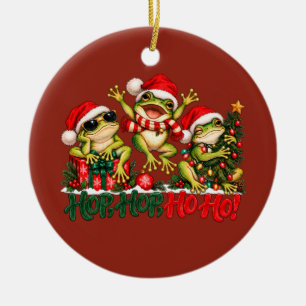 Grappige Kerstkikkers Hop Hop Ho Ho Keramisch Ornament