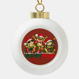 Grappige Kerstkikkers Hop Hop Ho Ho Keramische Bal Ornament