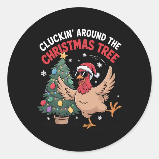 Grappige Kerstkip Kriebelt Rondom Christus Ronde Sticker (Voorkant)
