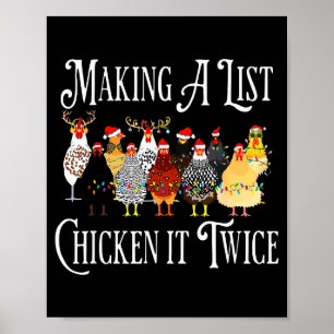 Grappige Kerstkip, Maak Een Lijst Kip Het Poster