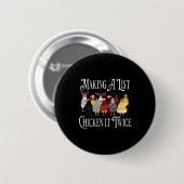 Grappige Kerstkip, Maak Een Lijst Kip Het  Ronde Button 5,7 Cm (Voorkant /achterkant)