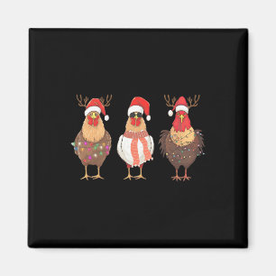 Grappige Kerstkip Santa Hat Boerderij Animal Chic Magneet
