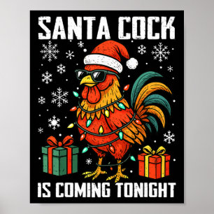 Grappige Kerstkip Santa Komende Nacht Humor A Poster