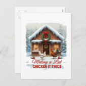 Grappige kerstkip Santa's lijst Feestdagenkaart (Voorkant / Achterkant)