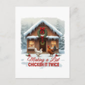 Grappige kerstkip Santa's lijst Feestdagenkaart (Voorkant)