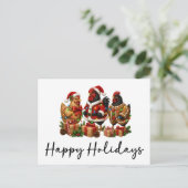 Grappige Kerstkippen Prettig Kerstfeest Feestdagenkaart (Staand voorkant)