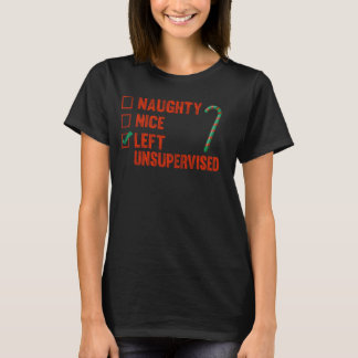 Grappige Kerstkleding Ondeugend Mooi Links Unsuper T-shirt