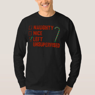 Grappige Kerstkleding Ondeugend Mooi Links Unsuper T-shirt