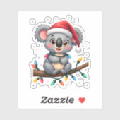 Grappige Kerstkleding Sloth Koala Kerstkleding Sticker (Vel)