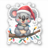 Grappige Kerstkleding Sloth Koala Kerstkleding Sticker (Voorkant)