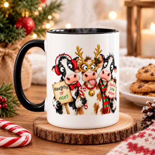 Grappige Kerstkoe Mok