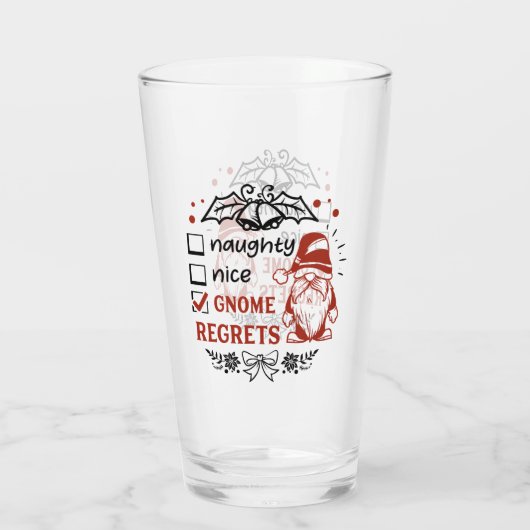 grappige kerstkoninklijke woordkunst glas (Achterkant)