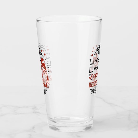 grappige kerstkoninklijke woordkunst glas (Links)