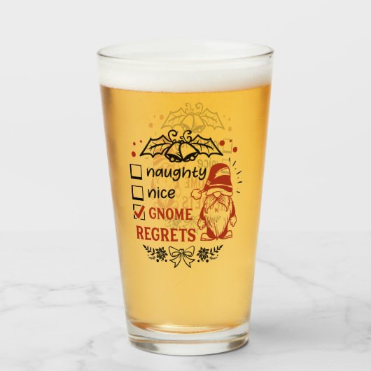 grappige kerstkoninklijke woordkunst glas (Voorkant gevuld)