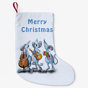 Grappige Kerstkousen met Muis Muziek Band Kleine Kerstsok