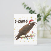 Grappige Kerstkraai Raven F-CAW- F Briefkaart (Staand voorkant)