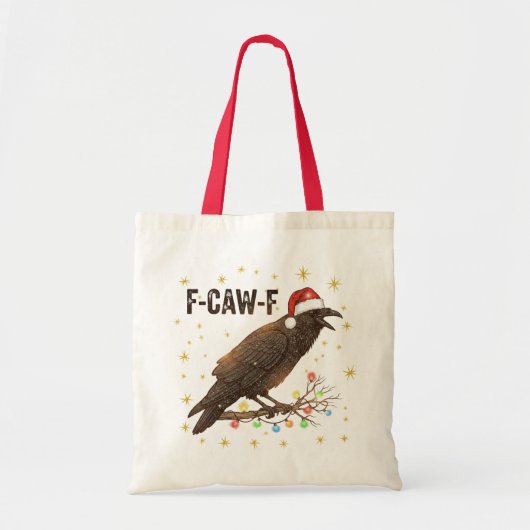 Grappige Kerstkraai Raven F-CAW- F Tote Bag (Voorkant)