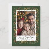 Grappige Kerstkrans & Bogen Fotokaart Feestdagenkaart (Voorkant)