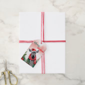 Grappige Kerstkrans Cute Zebra kerstman Cadeaulabel (Met Touw)