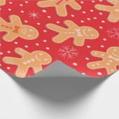 Grappige kerstkrans man koekjes patroon cadeaupapier (Hoek)