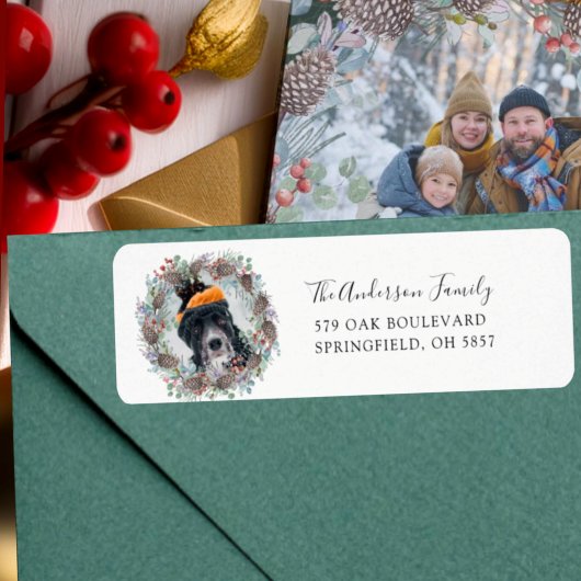 Grappige Kerstkrans Retouradres Etiket
