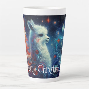 Grappige kerstlama latte mok