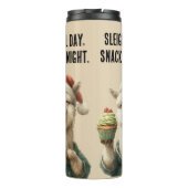 Grappige kerstlama – Sleigh & Snack Thermosbeker (Achterkant)