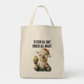 Grappige kerstlama – Sleigh & Snack Tote Bag (Achterkant)