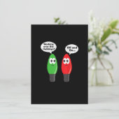 Grappige kerstlichten grap lichtbol werkend uit kaart (Staand voorkant)