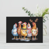 Grappige Kerstlichten Kippen Boerderij Dier Kerstm Feestdagenkaart (Staand voorkant)