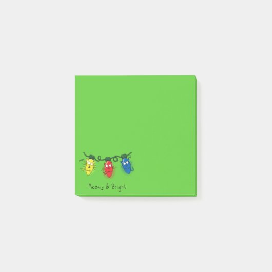 Grappige Kerstlichtjes van Katten Post-it® Notes (Voorkant)
