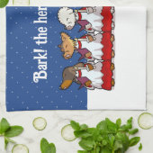 Grappige kerstliedjes zingende honden Kerstmis Pug Theedoek (Gevouwen)