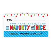 Grappige kerstlijst stoute of leuke cadeau Sticker (Voorkant)