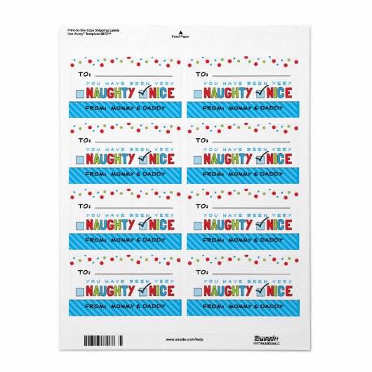 Grappige kerstlijst stoute of leuke cadeau Sticker (Full Sheet)