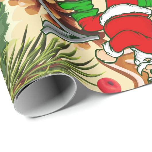 Grappige kerstloopband kerstkoekjes cadeaupapier (Rol Hoek)