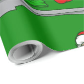 Grappige kerstloopband kerstman cadeaupapier (Rol Hoek)